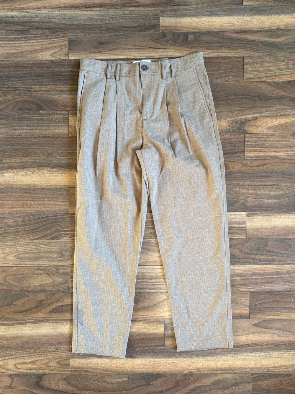 Men's Pleated Dress Pants in Taupe